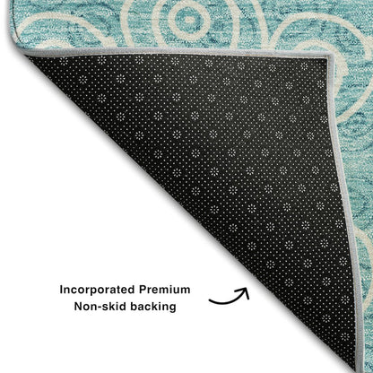 Premium Machine Washable Mayfield AMF728 Teal 2'6" x 3'10" Rug