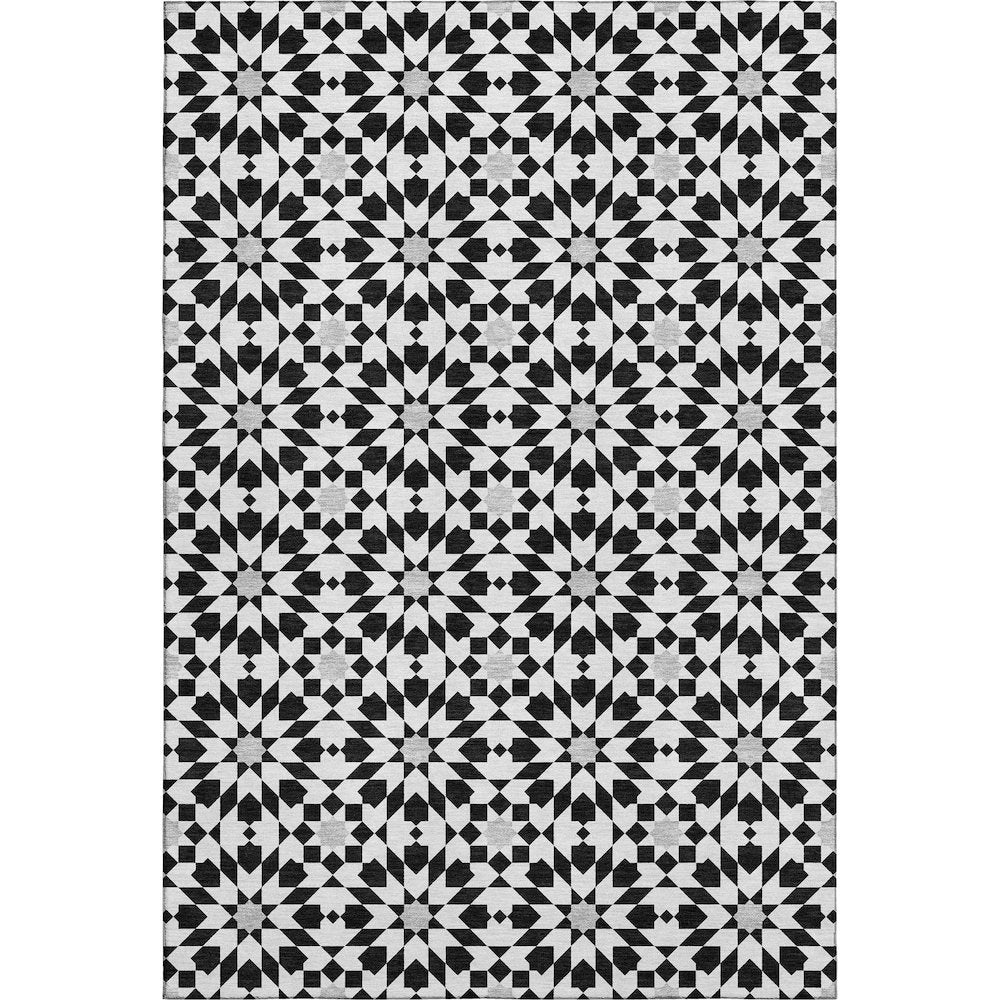 Premium Machine Washable Mayfield AMF734 Black 5' x 7'6" Rug