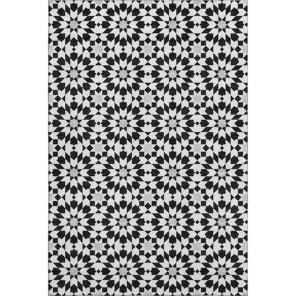 Premium Machine Washable Mayfield AMF734 Black 5' x 7'6" Rug