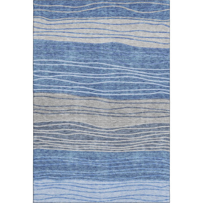 Premium Machine Washable Mayfield AMF735 Blue 5' x 7'6" Rug