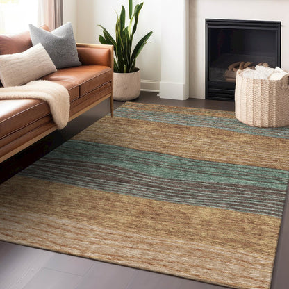 Premium Machine Washable Mayfield AMF735 Terracotta 5' x 7'6" Rug