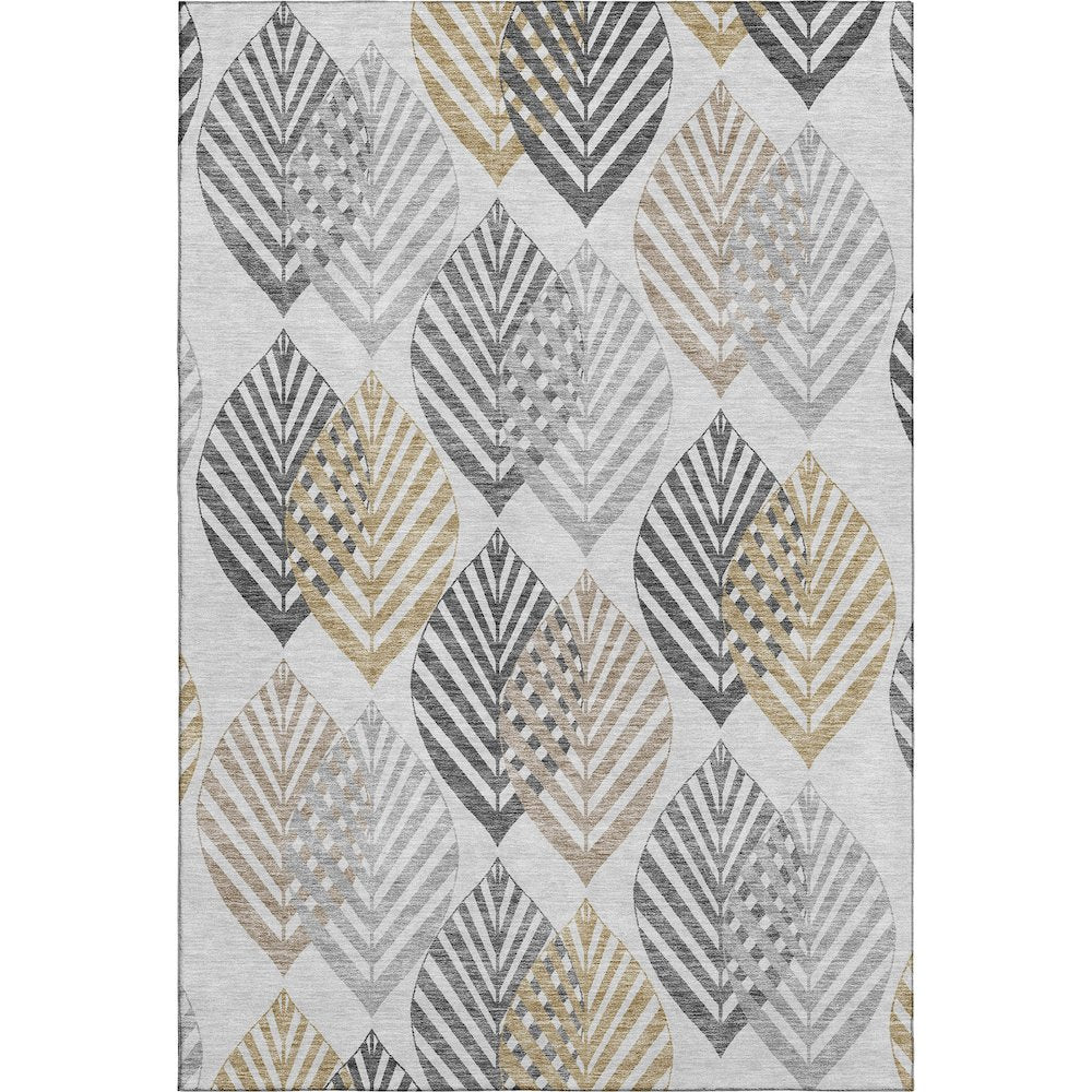 Premium Machine Washable Mayfield AMF744 Silver 5' x 7'6" Rug