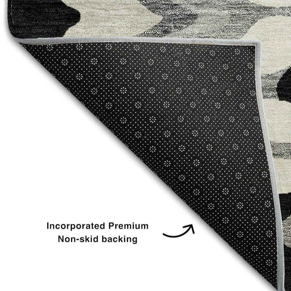 Premium Machine Washable Mayfield AMF750 Black 2'6" x 3'10" Rug