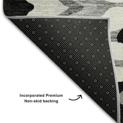 Premium Machine Washable Mayfield AMF750 Black 2'6" x 3'10" Rug
