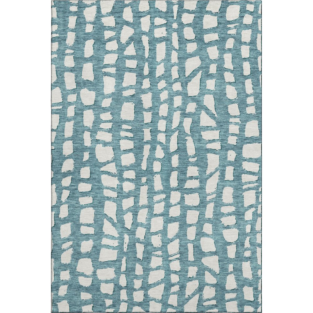 Premium Machine Washable Mayfield AMF754 Teal 5' x 7'6" Rug
