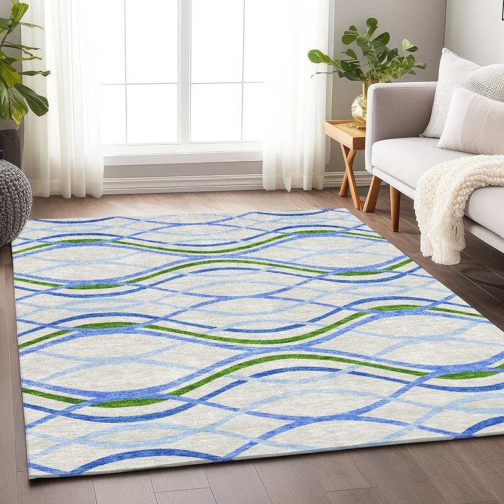 Premium Machine Washable Mayfield AMF757 Sky 5' x 7'6" Rug
