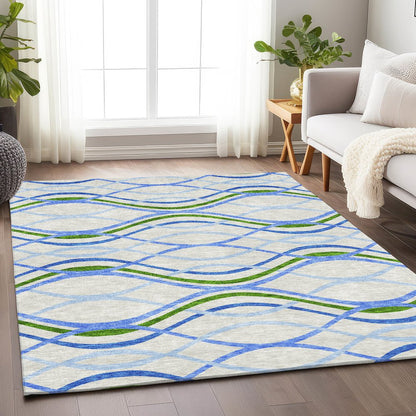Premium Machine Washable Mayfield AMF757 Sky 5' x 7'6" Rug