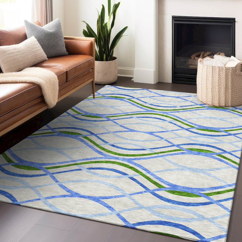 Premium Machine Washable Mayfield AMF757 Sky 5' x 7'6" Rug
