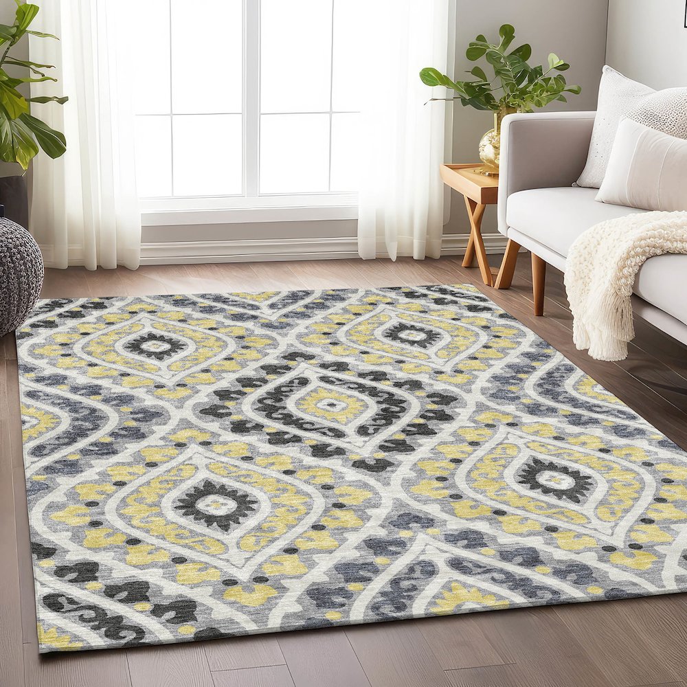 Premium Machine Washable Mayfield AMF761 Gray 5' x 7'6" Rug
