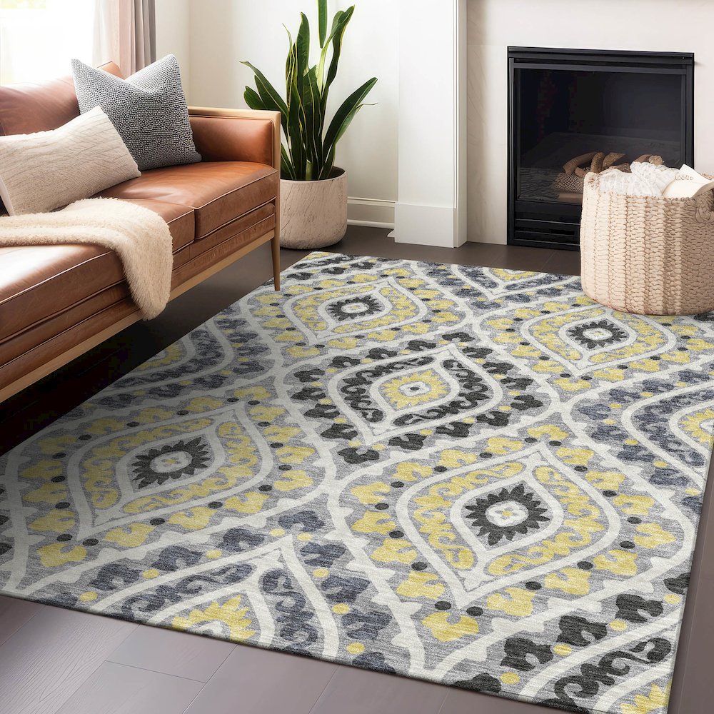 Premium Machine Washable Mayfield AMF761 Gray 5' x 7'6" Rug