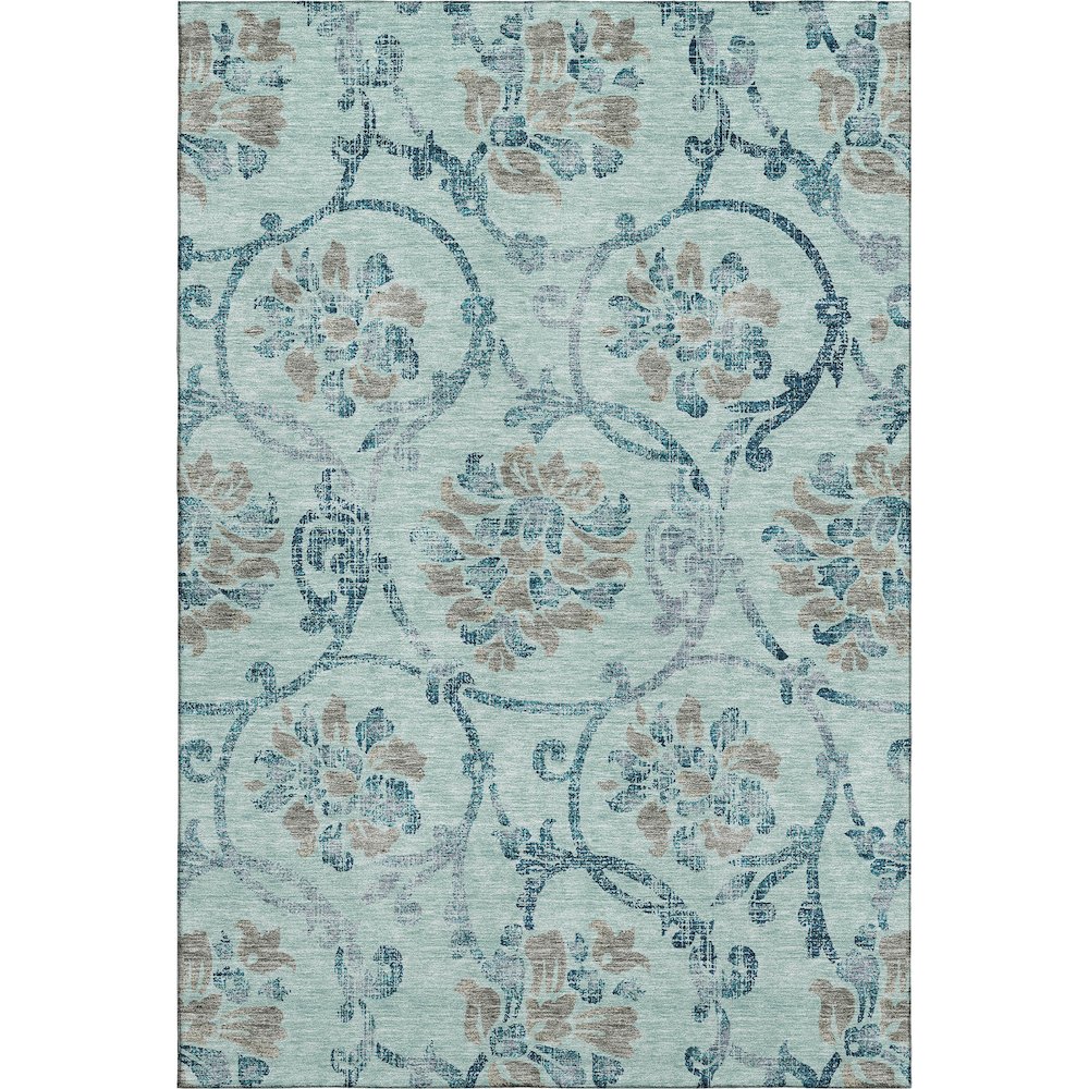 Premium Machine Washable Mayfield AMF762 Teal 5' x 7'6" Rug