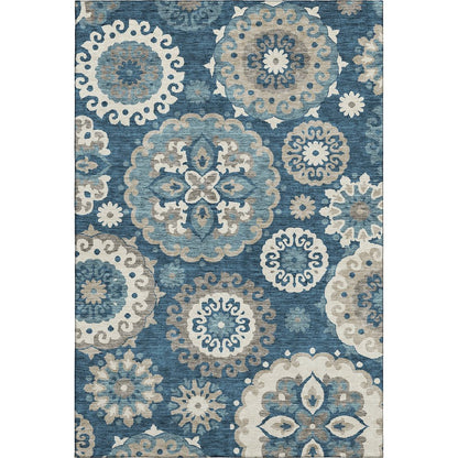 Premium Machine Washable Mayfield AMF763 Blue 5' x 7'6" Rug