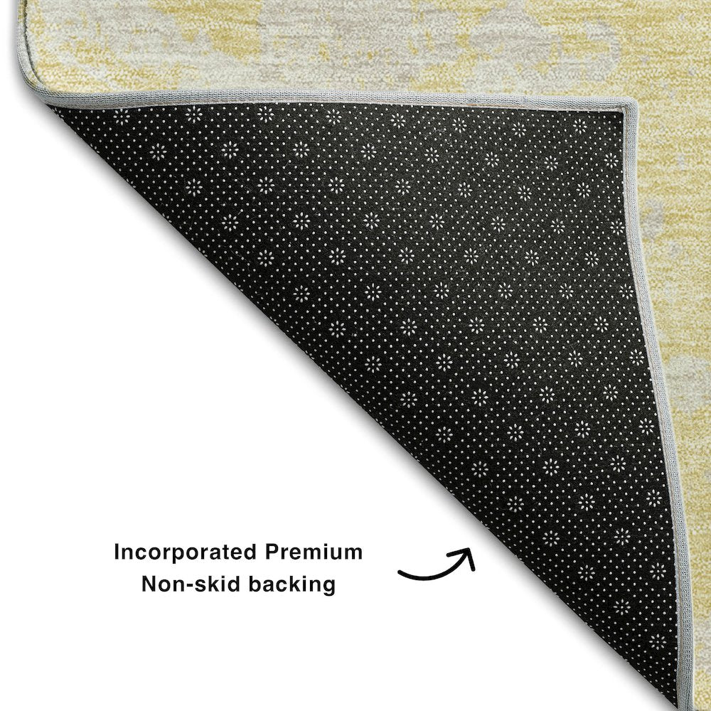 Premium Machine Washable Mayfield AMF769 Gold 2'6" x 3'10" Rug