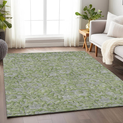 Premium Machine Washable Mayfield AMF771 Olive 5' x 7'6" Rug