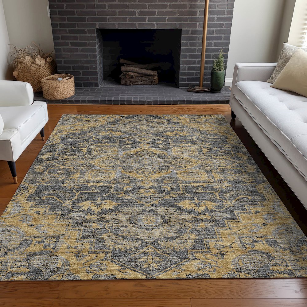Premium Machine Washable Mayfield AMF774 Gray 5' x 7'6" Rug