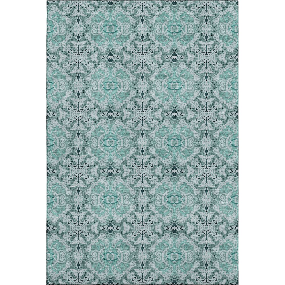 Premium Machine Washable Mayfield AMF783 Teal 5' x 7'6" Rug
