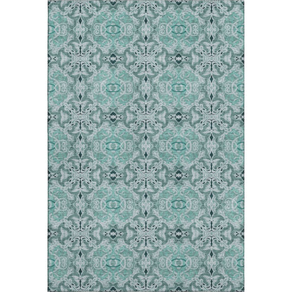 Premium Machine Washable Mayfield AMF783 Teal 5' x 7'6" Rug