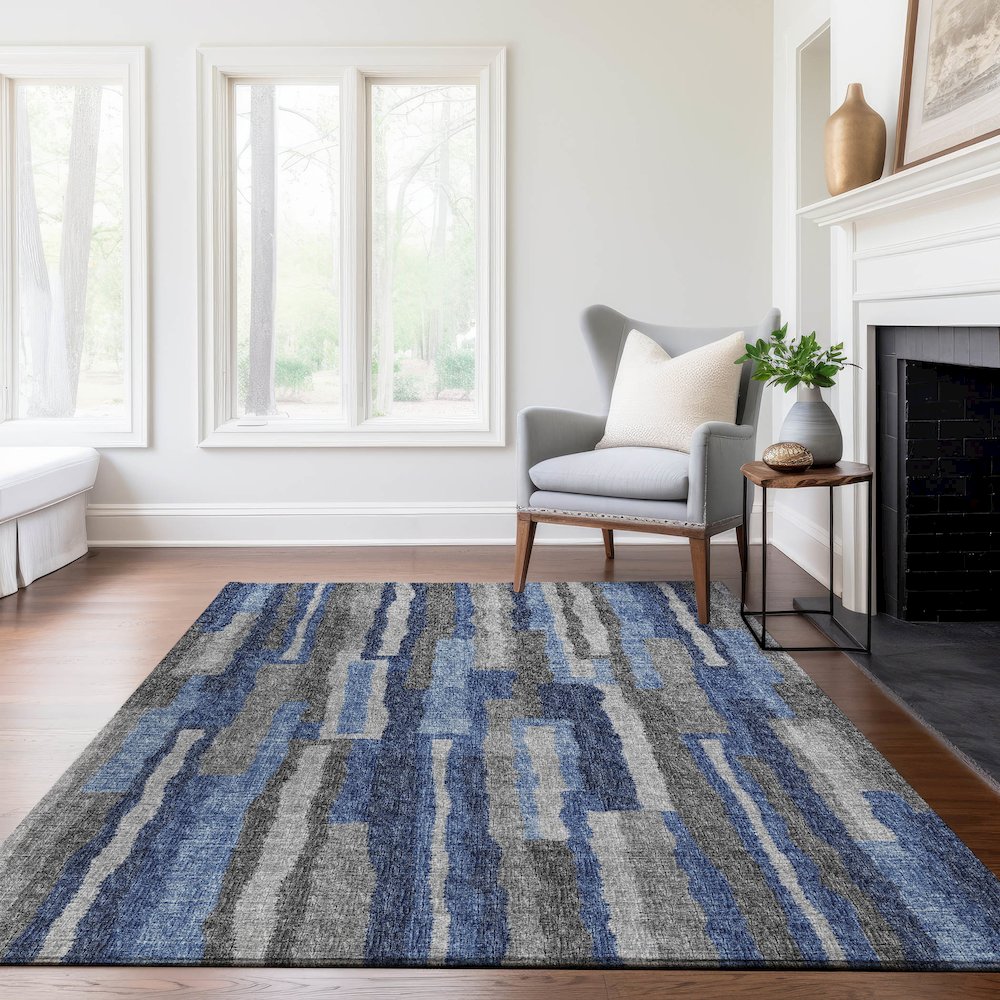 Premium Machine Washable Mayfield  Blue 5' x 7'6" Rug