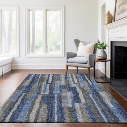 Premium Machine Washable Mayfield  Blue 5' x 7'6" Rug