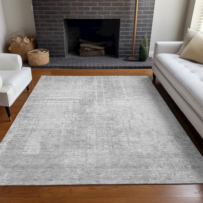 Premium Machine Washable Mayfield AMF796 Silver 5' x 7'6" Rug