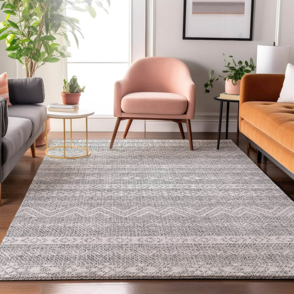 Premium Machine Washable Mayfield AMF803 Gray 5' x 7'6" Rug