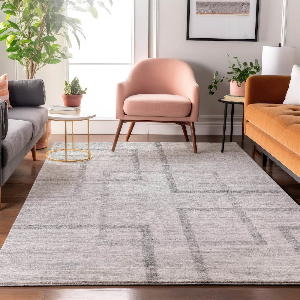 Premium Machine Washable Mayfield AMF827 Gray 5' x 7'6" Rug