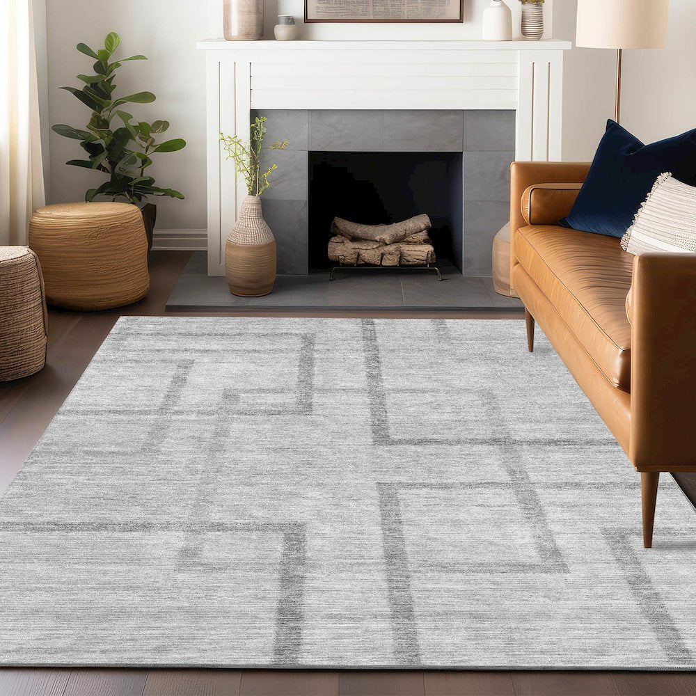 Premium Machine Washable Mayfield AMF827 Gray 5' x 7'6" Rug