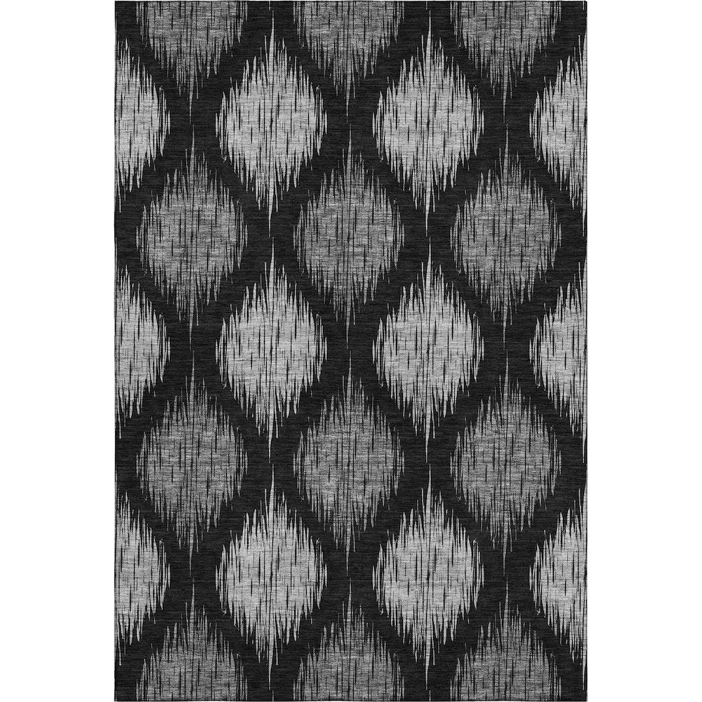 Premium Machine Washable Mayfield AMF848 Black 5' x 7'6" Rug