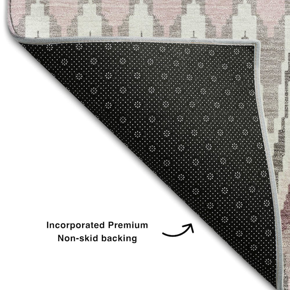Premium Machine Washable Mayfield AMF860 Pink 2'6" x 3'10" Rug