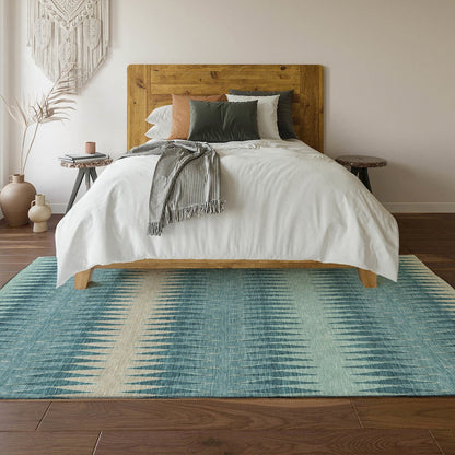 Premium Machine Washable Mayfield AMF867 Teal 5' x 7'6" Rug