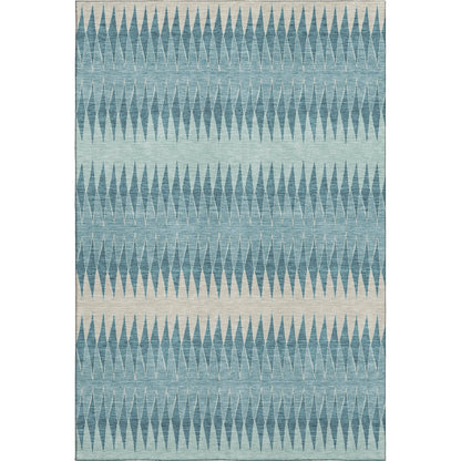 Premium Machine Washable Mayfield AMF867 Teal 5' x 7'6" Rug