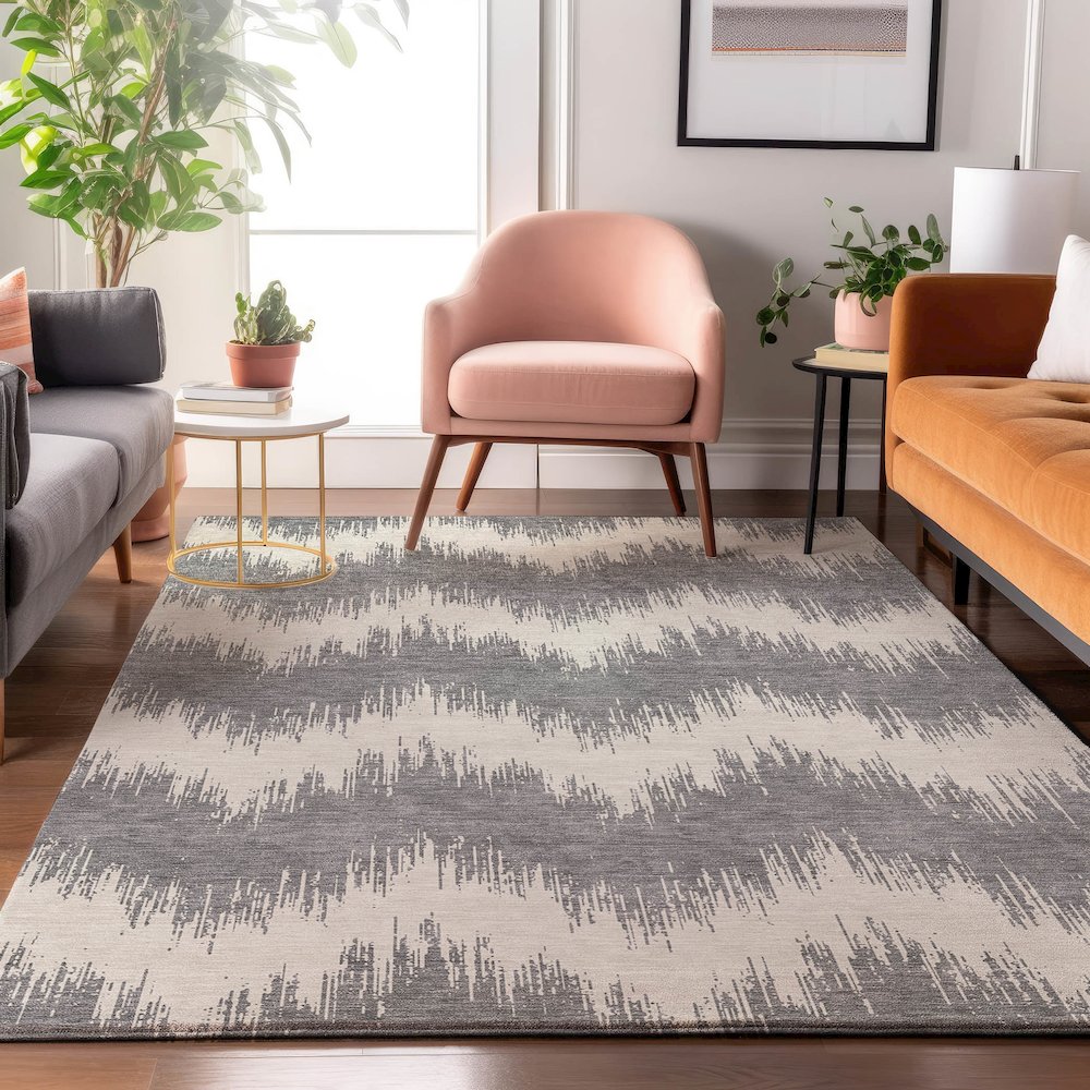 Premium Machine Washable Mayfield AMF880 Gray 5' x 7'6" Rug