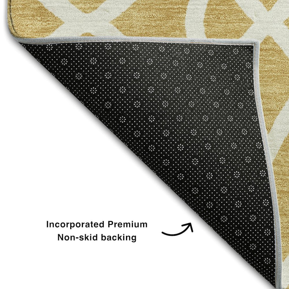 Premium Machine Washable Mayfield AMF884 Gold 2'6" x 3'10" Rug
