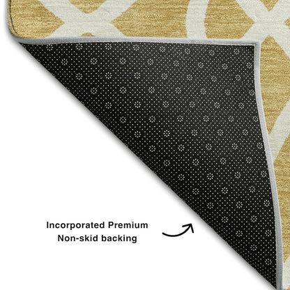 Premium Machine Washable Mayfield AMF884 Gold 2'6" x 3'10" Rug