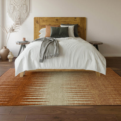 Premium Machine Washable Mayfield AMF886 Copper 5' x 7'6" Rug