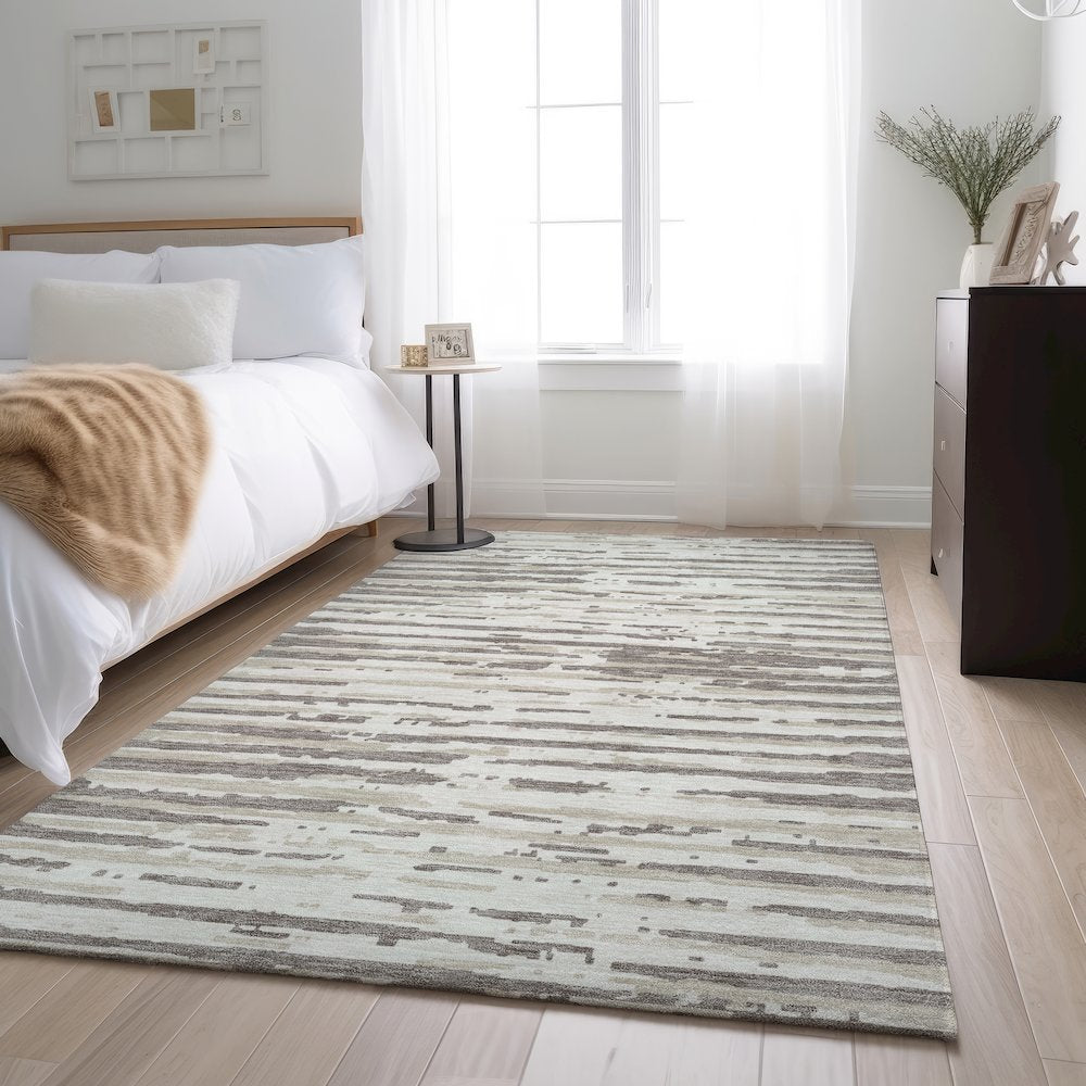 Premium Machine Washable Mayfield AMF888 Taupe 5' x 7'6" Rug