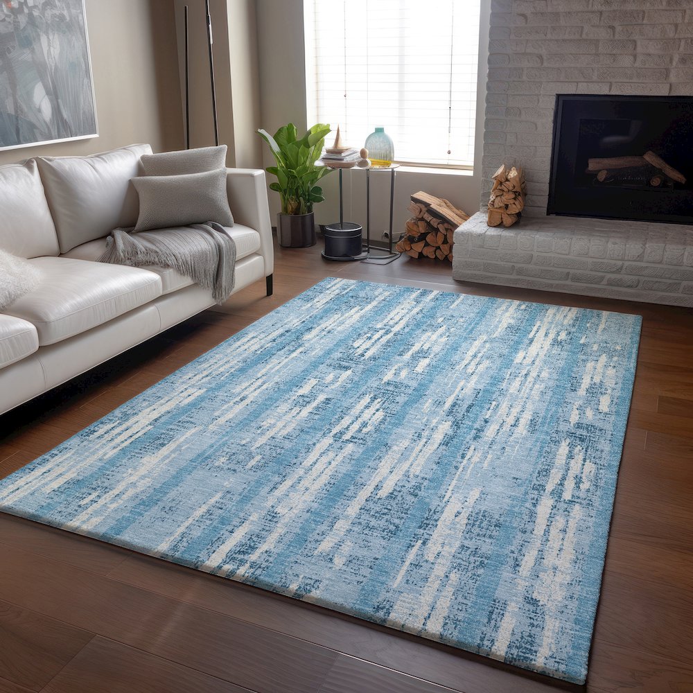 Premium Machine Washable Mayfield AMF892 Sky 5' x 7'6" Rug