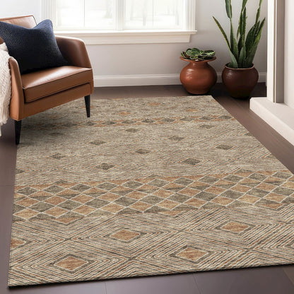 Premium Machine Washable Mayfield AMF898 Brown 5' x 7'6" Rug