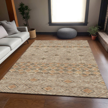 Premium Machine Washable Mayfield AMF898 Brown 5' x 7'6" Rug