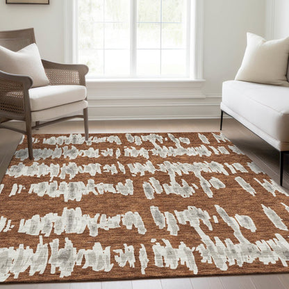 Premium Machine Washable Mayfield AMF905 Paprika 5' x 7'6" Rug