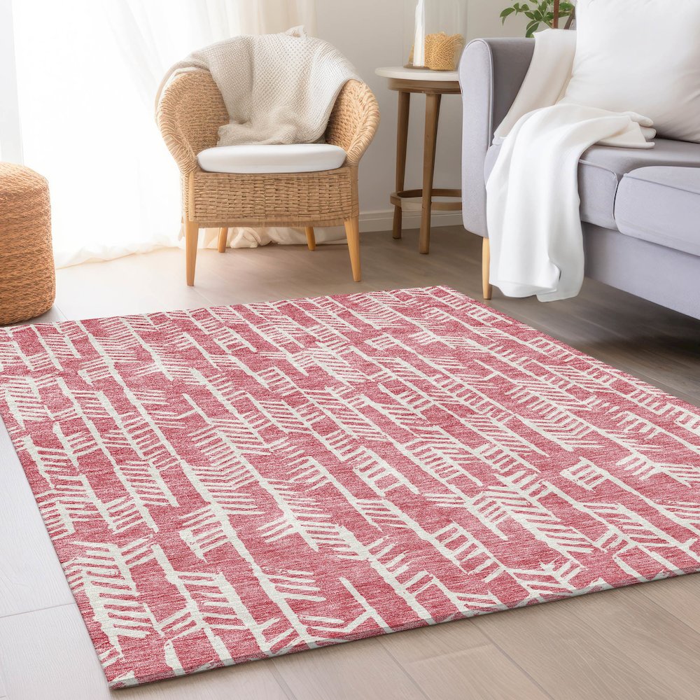 Premium Machine Washable Mayfield AMF906 Blush 5' x 7'6" Rug