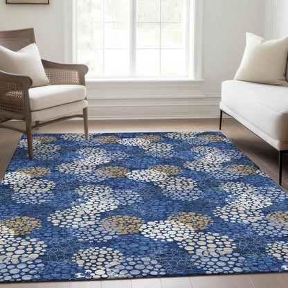 Premium Machine Washable Mayfield AMF908 Navy 5' x 7'6" Rug