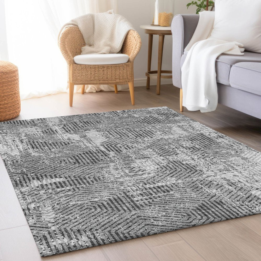 Premium Machine Washable Mayfield AMF912 Gray 5' x 7'6" Rug