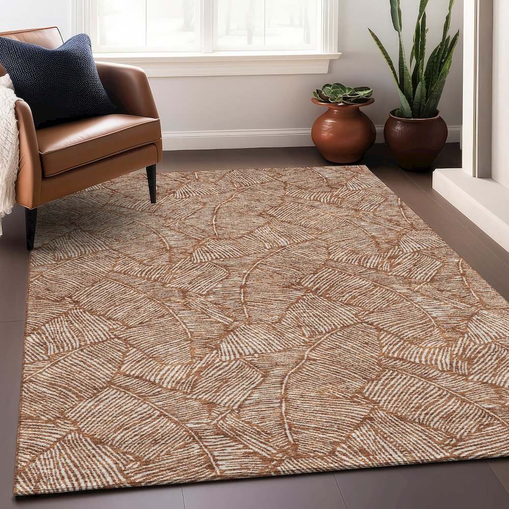 Premium Machine Washable Mayfield AMF913 Paprika 5' x 7'6" Rug
