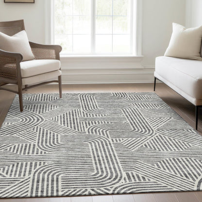 Premium Machine Washable Mayfield AMF917 Gray 5' x 7'6" Rug