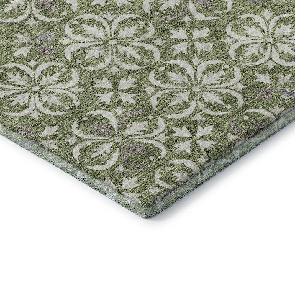 Premium Machine Washable Mayfield AMF930 Green 2'6" x 3'10" Rug