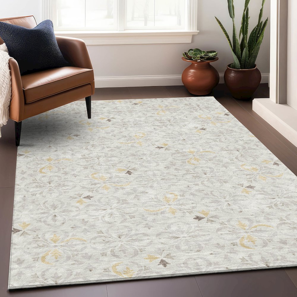Premium Machine Washable Mayfield AMF930 Ivory 5' x 7'6" Rug