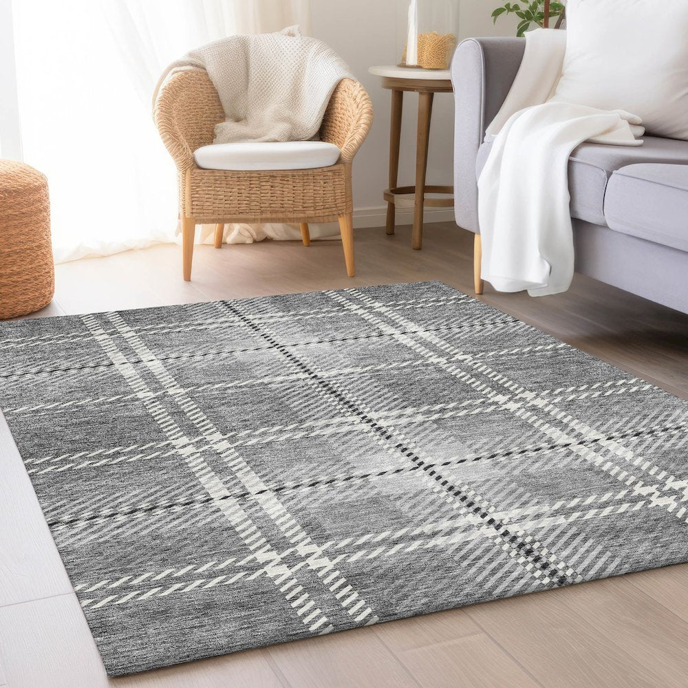 Premium Machine Washable Mayfield AMF935 Gray 5' x 7'6" Rug