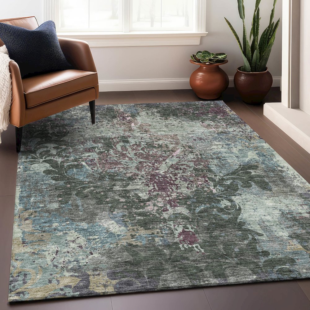 Premium Machine Washable Mayfield AMF936 Fern 5' x 7'6" Rug