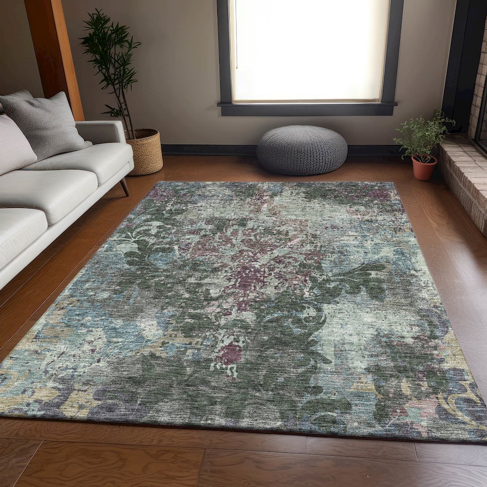 Premium Machine Washable Mayfield AMF936 Fern 5' x 7'6" Rug